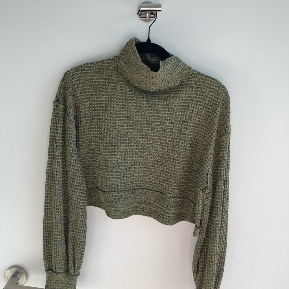 Free People Green Turtleneck Sweater